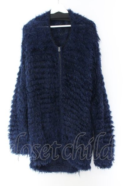 画像1: CIVARIZE / ノーカラーループ ニットブルゾン F ブルー O-25-01-24-007-CI-ja-YM-ZT306 (1)