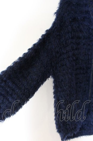 画像2: CIVARIZE / ノーカラーループ ニットブルゾン F ブルー O-25-01-24-007-CI-ja-YM-ZT306 (2)