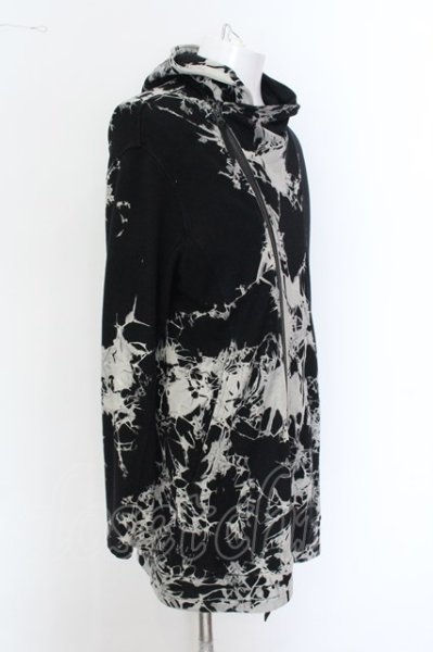 画像3: KMRii / HOODED DRAPE RIDER 02 ライダースパーカー 1 ブラック O-25-01-24-011-KM-to-YM-ZT240 (3)