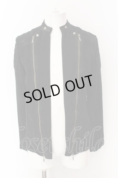 画像1: 14th Addiction / ROYALFLASH別注 SUEDE W RIDERS ジャケット 1 ブラック O-25-01-24-012-14-ja-YM-ZT370 (1)