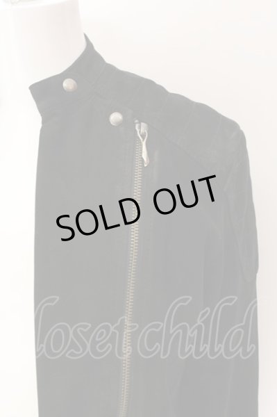 画像2: 14th Addiction / ROYALFLASH別注 SUEDE W RIDERS ジャケット 1 ブラック O-25-01-24-012-14-ja-YM-ZT370 (2)