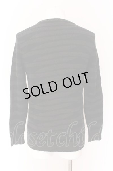 画像2: GOSTAR DE FUGA / ボーダージャガードニットプルオーバー 44 ブラック O-25-01-30-005-GO-to-YM-ZT160 (2)