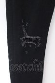 画像2: GOSTAR DE FUGA / 膝クラッシュ加工ストレッチスキニーデニムパンツ 44 ブラック O-25-01-30-009-GO-pa-YM-ZT100 (2)