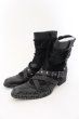 画像1: LOVEHUNTER / クロコスタッズベルトサイドジップアップブーツ 41（約26cm） ブラック O-25-02-01-001-LO-sho-YM-ZT-S007 (1)