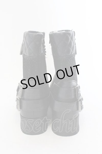 画像4: LOVEHUNTER / チェーン付きサイドジップブーツ 41（約26cm） ブラック O-25-02-01-002-LO-sho-YM-ZT7000 (4)