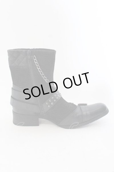 画像5: LOVEHUNTER / チェーン付きサイドジップブーツ 41（約26cm） ブラック O-25-02-01-002-LO-sho-YM-ZT7000 (5)