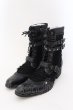 画像1: LOVEHUNTER / ポインテッドトゥベルトヒールレースアップブーツ 41(約26cm) ブラック O-25-02-01-003-LO-sho-YM-ZT-S007 (1)