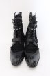 画像2: LOVEHUNTER / ポインテッドトゥベルトヒールレースアップブーツ 41(約26cm) ブラック O-25-02-01-003-LO-sho-YM-ZT-S007 (2)