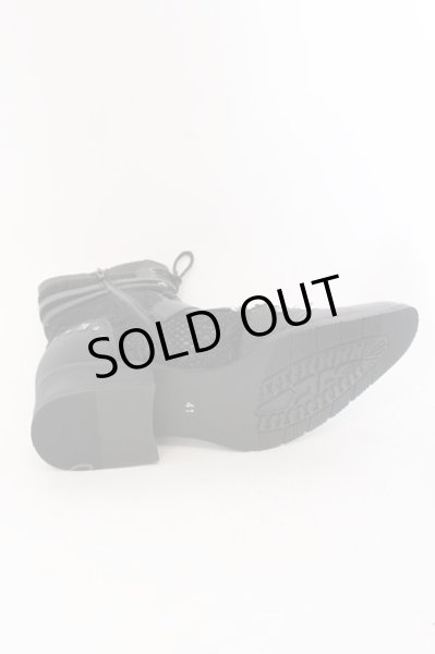 画像6: LOVEHUNTER / ポインテッドトゥベルトヒールレースアップブーツ 41(約26cm) ブラック O-25-02-01-003-LO-sho-YM-ZT-S007 (6)