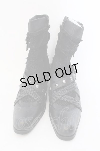 画像2: LOVEHUNTER / クロコスタッズベルトサイドジップアップブーツ 41（約26cm） ブラック O-25-02-01-001-LO-sho-YM-ZT-S007 (2)