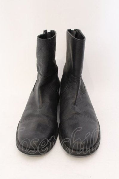 画像2: DEAL DESIGN / ロゴ型押しブーツ 26cm ブラック O-25-02-01-004-DE-sho-YM-ZT-S007 (2)