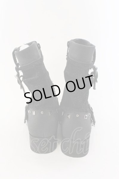 画像4: LOVEHUNTER / クロコスタッズベルトサイドジップアップブーツ 41（約26cm） ブラック O-25-02-01-001-LO-sho-YM-ZT-S007 (4)