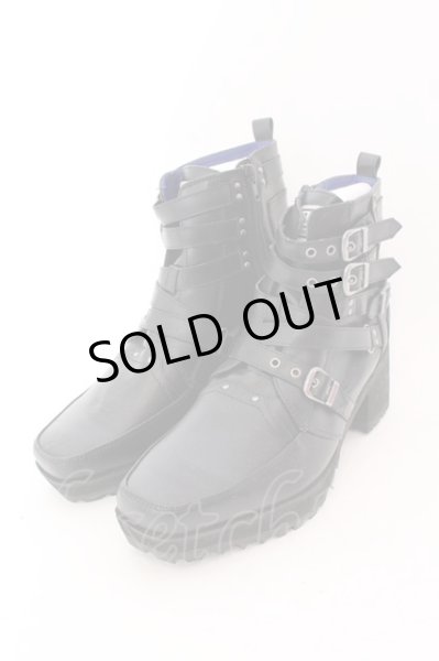 画像1: yosuke / 原宿店×YOSUKE公式SHOP限定コラボ　ベルテッドブーツ 25.5 ブラック O-25-02-01-008-yo-sho-YM-OS (1)