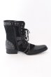 画像5: LOVEHUNTER / チェーン付きレースアップサイドジップブーツ 41（約26cm） ブラック O-25-02-01-009-LO-sho-YM-ZT-S007 (5)