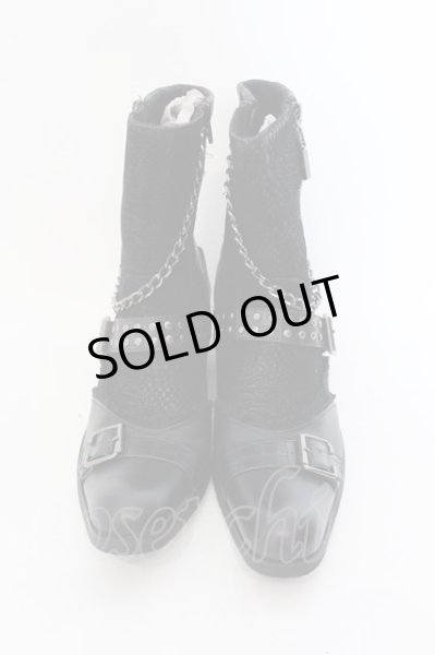 画像2: LOVEHUNTER / チェーン付きサイドジップブーツ 41（約26cm） ブラック O-25-02-01-002-LO-sho-YM-ZT7000 (2)