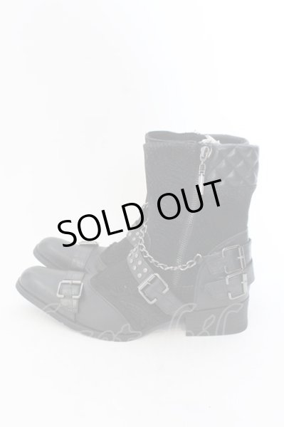 画像3: LOVEHUNTER / チェーン付きサイドジップブーツ 41（約26cm） ブラック O-25-02-01-002-LO-sho-YM-ZT7000 (3)