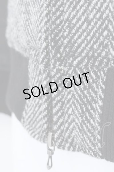 画像2: FUGA / Requiem レザー切り替えツイードウールスタジアムジャケット 44 ブラックｘミックス O-25-02-12-020-FU-ja-YM-ZT-ML021 (2)