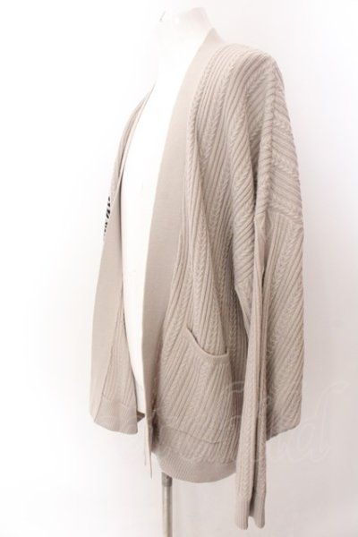 画像2: GLIMCLAP / Asymmetry pattern collar-less sweater カーディガン L ベージュ O-25-02-12-022-CL-to-YM-ZT020