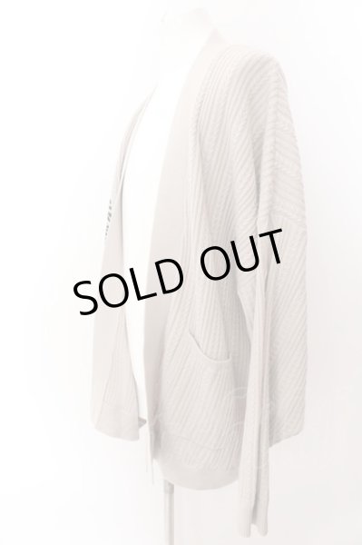 画像2: GLIMCLAP / Asymmetry pattern collar-less sweater カーディガン L ベージュ O-25-02-12-022-CL-to-YM-ZT020 (2)