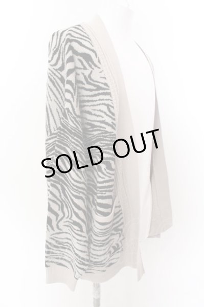 画像3: GLIMCLAP / Asymmetry pattern collar-less sweater カーディガン L ベージュ O-25-02-12-022-CL-to-YM-ZT020 (3)