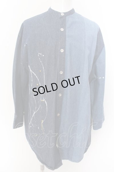 画像1: GLIMCLAP / Patchwork design & gimmick processing denim シャツ S インディゴ O-25-02-12-023-CL-sh-YM-ZT177