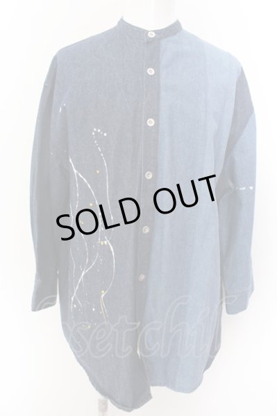 画像1: GLIMCLAP / Patchwork design & gimmick processing denim シャツ S インディゴ O-25-02-12-023-CL-sh-YM-ZT177 (1)