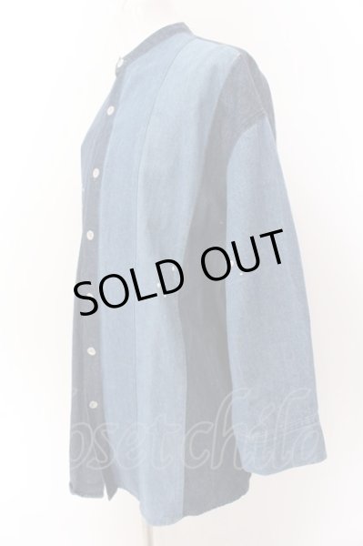 画像3: GLIMCLAP / Patchwork design & gimmick processing denim シャツ S インディゴ O-25-02-12-023-CL-sh-YM-ZT177 (3)