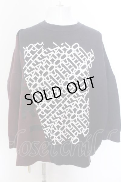 画像1: GLIMCLAP / Back side brushed sweat material bias cutting design プルオーバー L ワインｘネイビー O-25-02-12-027-CL-to-YM-ZT177 (1)