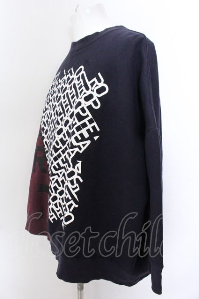 画像2: GLIMCLAP / Back side brushed sweat material bias cutting design プルオーバー L ワインｘネイビー O-25-02-12-027-CL-to-YM-ZT177 (2)
