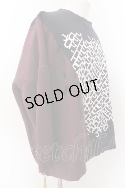 画像4: GLIMCLAP / Back side brushed sweat material bias cutting design プルオーバー L ワインｘネイビー O-25-02-12-027-CL-to-YM-ZT177 (4)