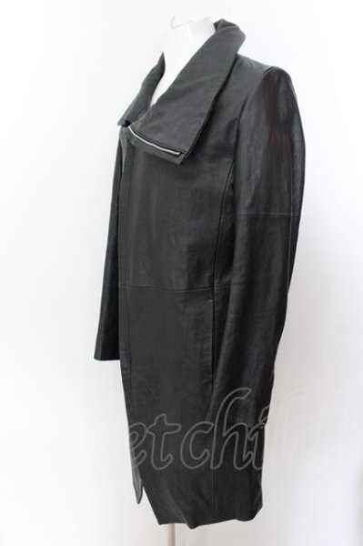 画像3: NO ID. BLACK / ラムハーフベジタブルハイカラーチェスターコート 2 ブラック O-25-02-12-030-NO-ou-YM-ZT-ML021 (3)