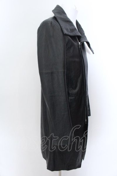 画像4: NO ID. BLACK / ラムハーフベジタブルハイカラーチェスターコート 2 ブラック O-25-02-12-030-NO-ou-YM-ZT-ML021 (4)