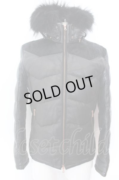 画像1: TORNADO MART / リアルファー付き切り替えレザーダウン M ブラック O-25-02-12-002-TO-ou-YM-ZT-ML038 (1)