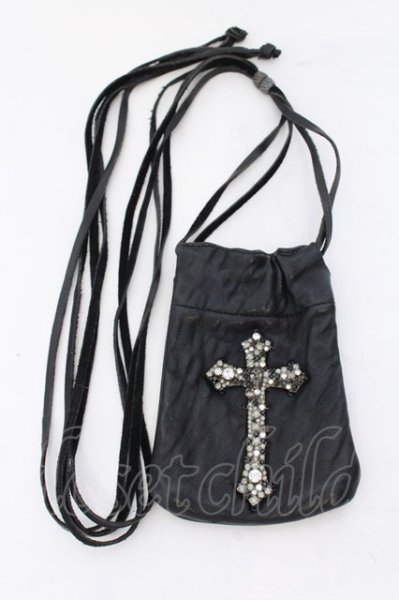 画像1: IFSIXWASNINE / POUCH CROSS ポーチ（14x10）  ブラック O-25-02-13-027-IF-ba-YM-OS (1)