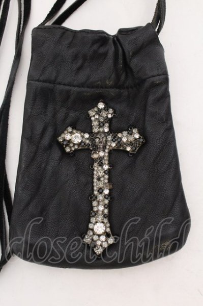 画像2: IFSIXWASNINE / POUCH CROSS ポーチ（14x10）  ブラック O-25-02-13-027-IF-ba-YM-OS (2)