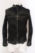 画像1: 14th Addiction / Cross Zip Leather ジャケット 1 ブラック（ムラ染色） O-25-02-13-006-14-ou-YM-ZT-ML003 (1)