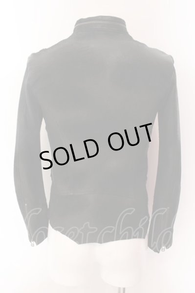 画像5: 14th Addiction / Cross Zip Leather ジャケット 1 ブラック（ムラ染色） O-25-02-13-006-14-ou-YM-ZT-ML003 (5)