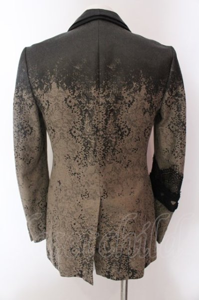 画像6: SHARE SPIRIT / シープスキン二重襟レースジャガードテーラードジャケット 44 ブラックｘベージュ O-25-02-13-010-SH-ja-YM-ZT370 (6)