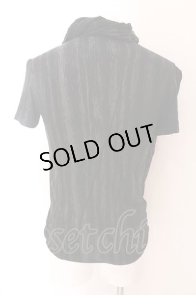 画像2: FUGA / RctiusムラプリントツイストネックTシャツ 44 ブラック O-25-02-15-030-FU-ts-YM-ZT156 (2)