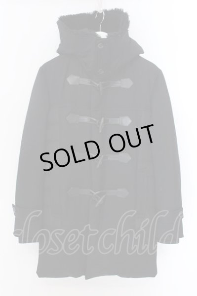 画像1: 5351pour les Hommes / BKサージ×ムートンダッフルコートダウン 1 ブラック O-25-02-15-003-53-ou-YM-ZT-M010 (1)