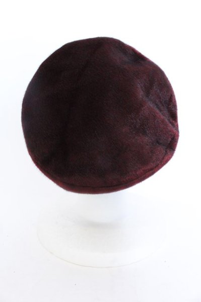 画像4: NO ID. / フェイクファーアーミーベレー帽  ワイン O-25-02-15-050-NO-za-YM-ZT134 (4)