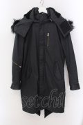 CIVARIZE / Arsenalファー付きコーティングモッズコート 44 ブラック O-25-02-15-005-CI-ou-YM-ZT-M010