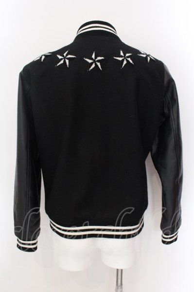 画像2: NO ID. / ノーティカルスターバーシティジャケット 1 ブラックｘブラック O-25-02-15-008-NO-ou-YM-ZT-ML15 (2)