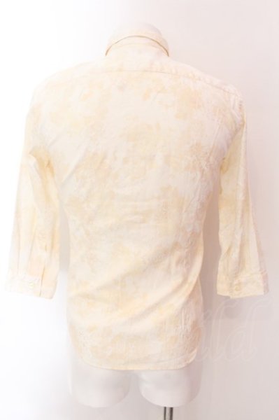 画像2: TORNADO MART / フラワージャガード比翼七分袖シャツ M ピンクベージュ O-25-02-15-027-TO-sh-YM-ZT156 (2)