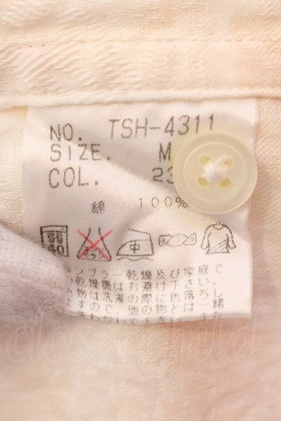 画像3: TORNADO MART / フラワージャガード比翼七分袖シャツ M ピンクベージュ O-25-02-15-027-TO-sh-YM-ZT156