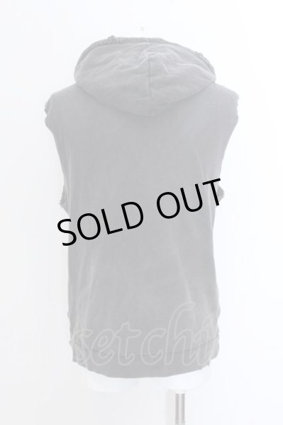 画像3: Moonage Devilment / ピグメントダメージノースリーブパーカー 46 チャコール O-25-02-20-032-Mo-ts-YM-ZT078 (3)