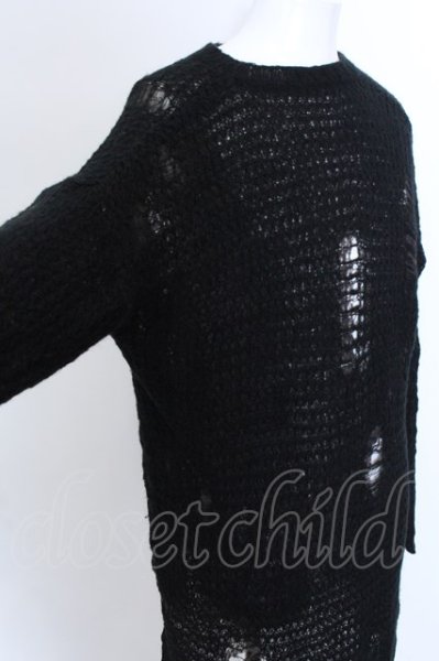 画像2: NO ID. BLACK / リバーシブルラーベンニットラダリングプルオーバー ONE ブラックｘグレー O-25-02-20-035-NO-to-YM-ZT064 (2)