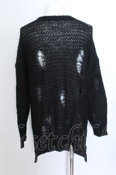 画像3: NO ID. BLACK / リバーシブルラーベンニットラダリングプルオーバー ONE ブラックｘグレー O-25-02-20-035-NO-to-YM-ZT064 (3)