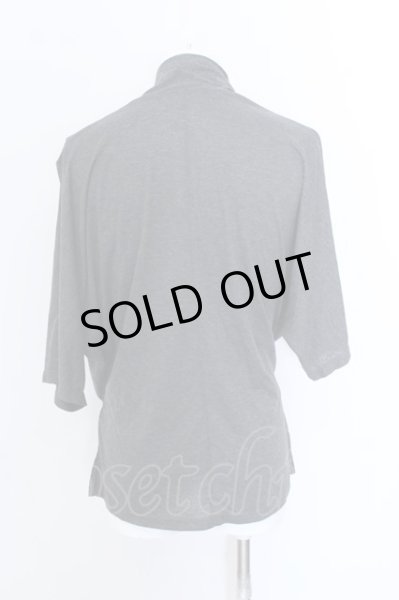 画像2: NO ID. BLACK / カシュクールドレープドルマンハーフスリーブTシャツ ONE グレー O-25-02-20-036-NO-ts-YM-ZT064 (2)