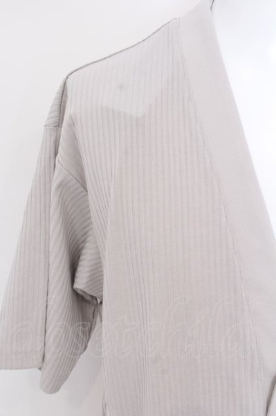 画像2: TORNADO MART / リブコンビオーバーロングカーディガン L ライトグレー O-25-02-20-004-TO-to-YM-ZT094 (2)